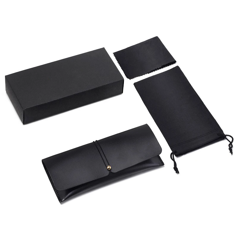 

No Logo Sunglasses Package Sun Glasses Case PU Sunglasses Box Carton Sunglasses Bag Wipe Cloth Glasses Accessories