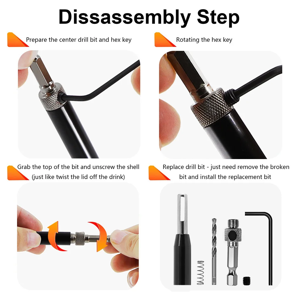 Black Oxide Self Centering Lock Hinge Drill Bit Set Hardware Drawer Pilot Hole Guides For Stainless Steel Drilling Bit Set D30
