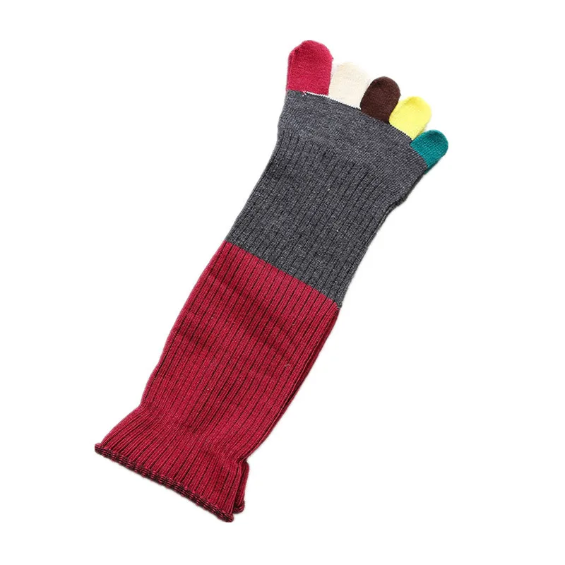 New Funny Socks Women 100 Cotton Colorful Patchwork Toe Socks Long Five Finger Socks Funny Socks Female Toe Short Socks Girls