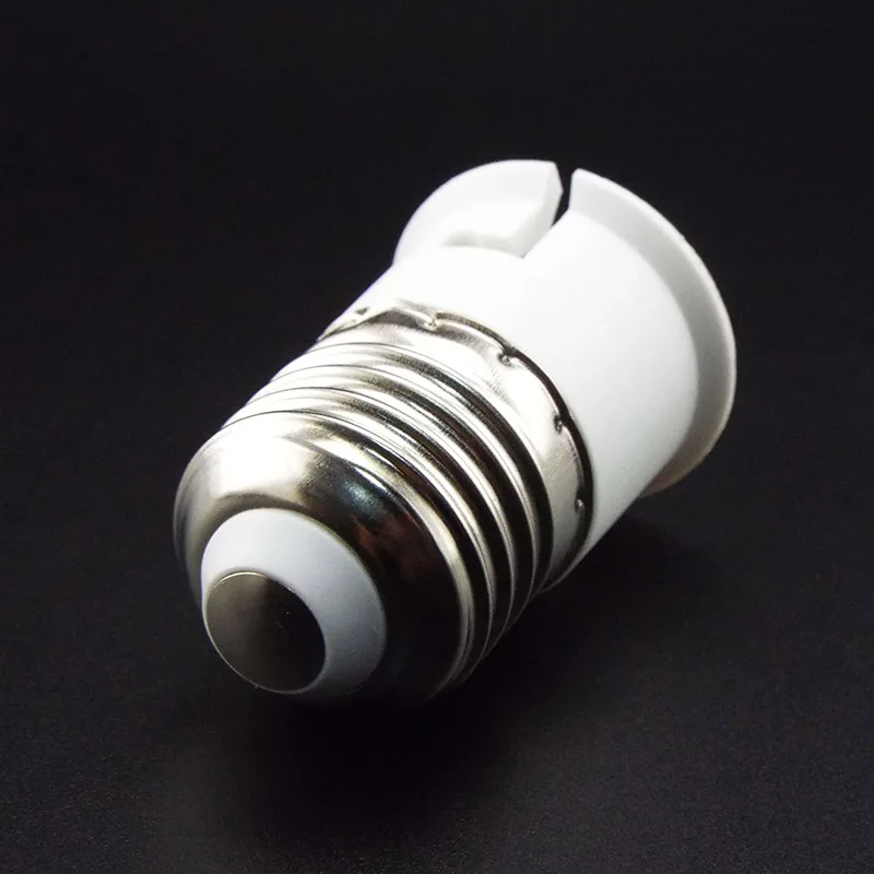 E27 to B22 Base LED Light Lamp Bulb Fireproof material Adapter Converter Socket Changer Connector Lamp Holder Socket Base White
