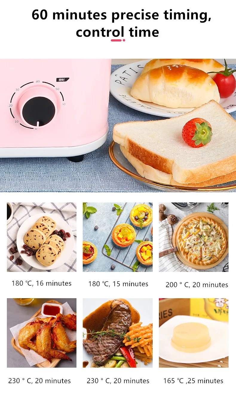 220V Household Automatic Toaster 4 In 1 Multi Breakfast Cooker Baking Oven EU/AU/UK/US Plug