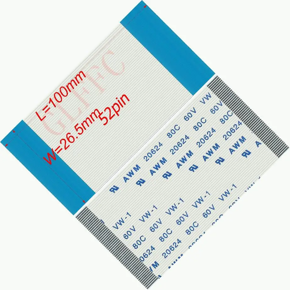 43p 44p 45p 46p 47p 48p 50p 51p 55p 0.5 passo 30mm ~ 2000mm um-tipo cabo liso flexível ffc awm 20624 rohs para o computador de ttl lcd dvd