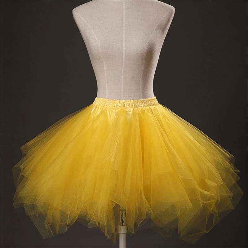 Golden Adult Tutu Skirt for Women 1950s Vintage Tutu Petticoat Ballet Puffy Bubble Dance Skirt for Cosplay Party Prom Underskirt