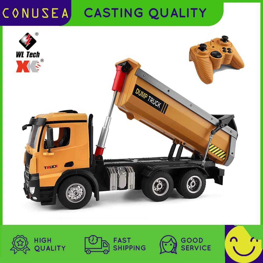 Wltoys 14600 1:14 4Wd Rc Truck Dump Car Remote Control 2.4G Radio Control Rc Car Toy Dirt Dump Truck Engineering Series Load Toy