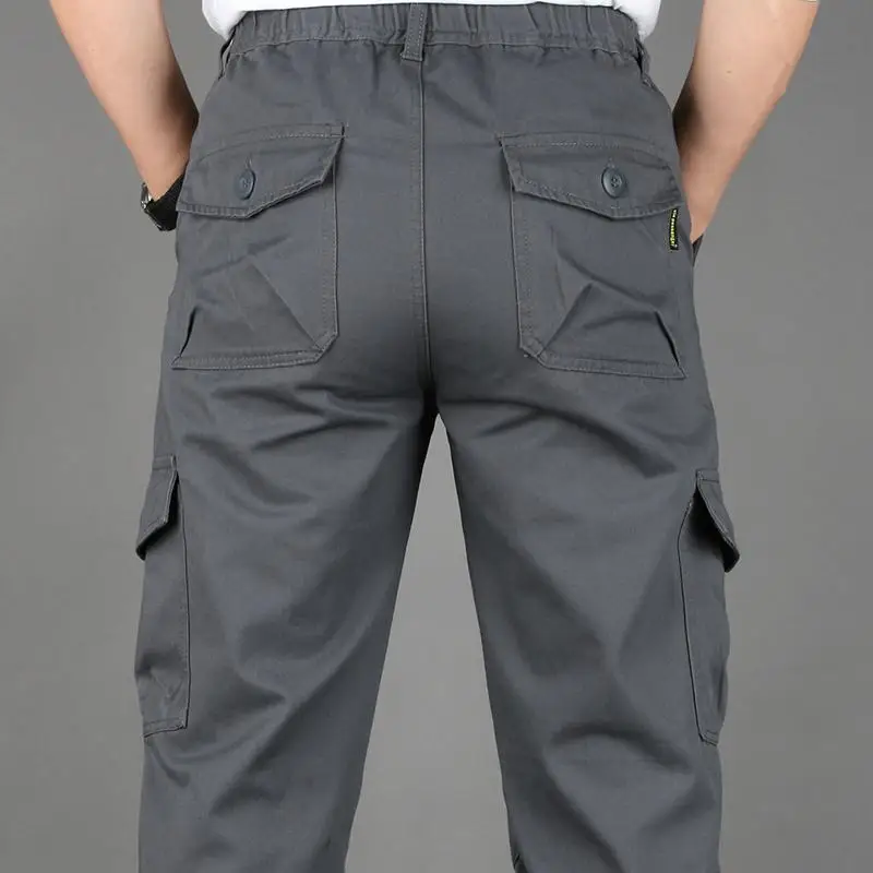 Men's Winter Cotton Trousers Loose Casual Cargo Pants Running Overalls Sweatpants Sports Hiking Outdoor Work Pants Fleece