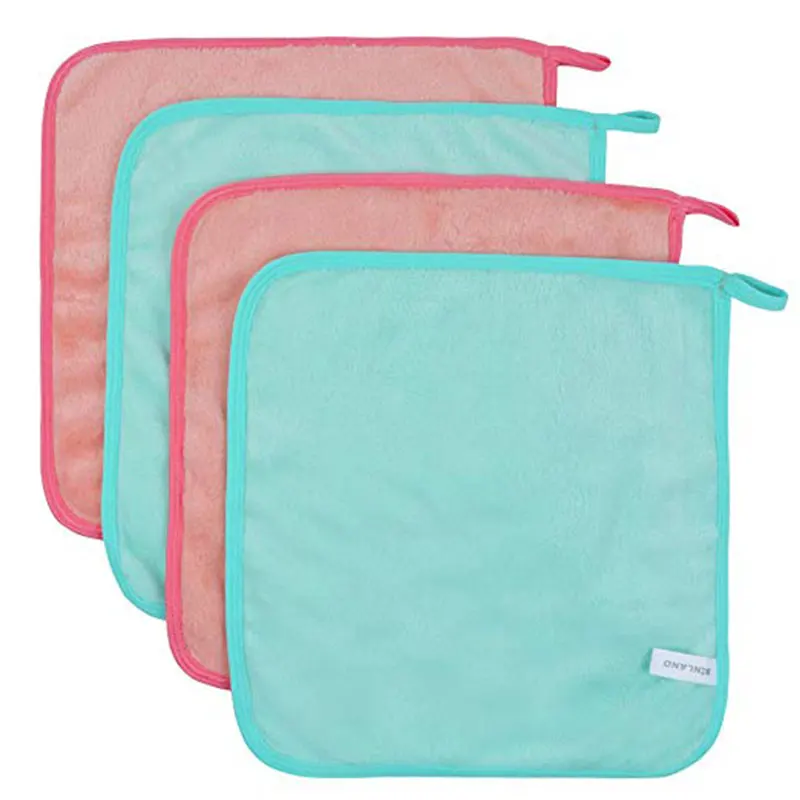 400GSM Sinland Beauty Microfiber Makeup Remover Cloths Face Cloths Facial Cleansing Towel Washcloth Fast Drying 10Inx10In 4 Pack