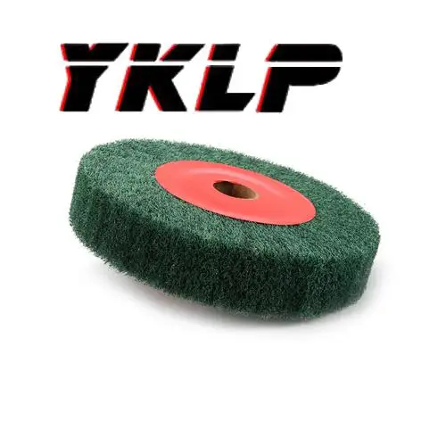 Rueda de aleta de pulido abrasivo no tejido de 4 pulgadas ~ 12 pulgadas elimina el óxido rojo 320 # y Verde 180 #    Apertura 20 mm