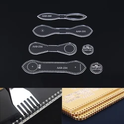 NUBECOM DIY Acrylic Laser Cutting Pattern Leather Wallet Keychain Pendant Hanging Acrylic Template Leather Tool Set Kit Couro