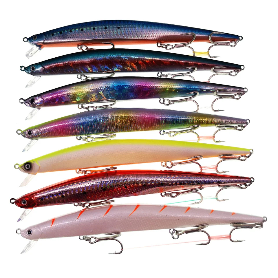 SWOLFY 3pcs/Lot Fishing Floating Minnow Lure 30g/175mm 7colors Big Sea Artificial Jerkbait Hard Wobblers Swimming Bait