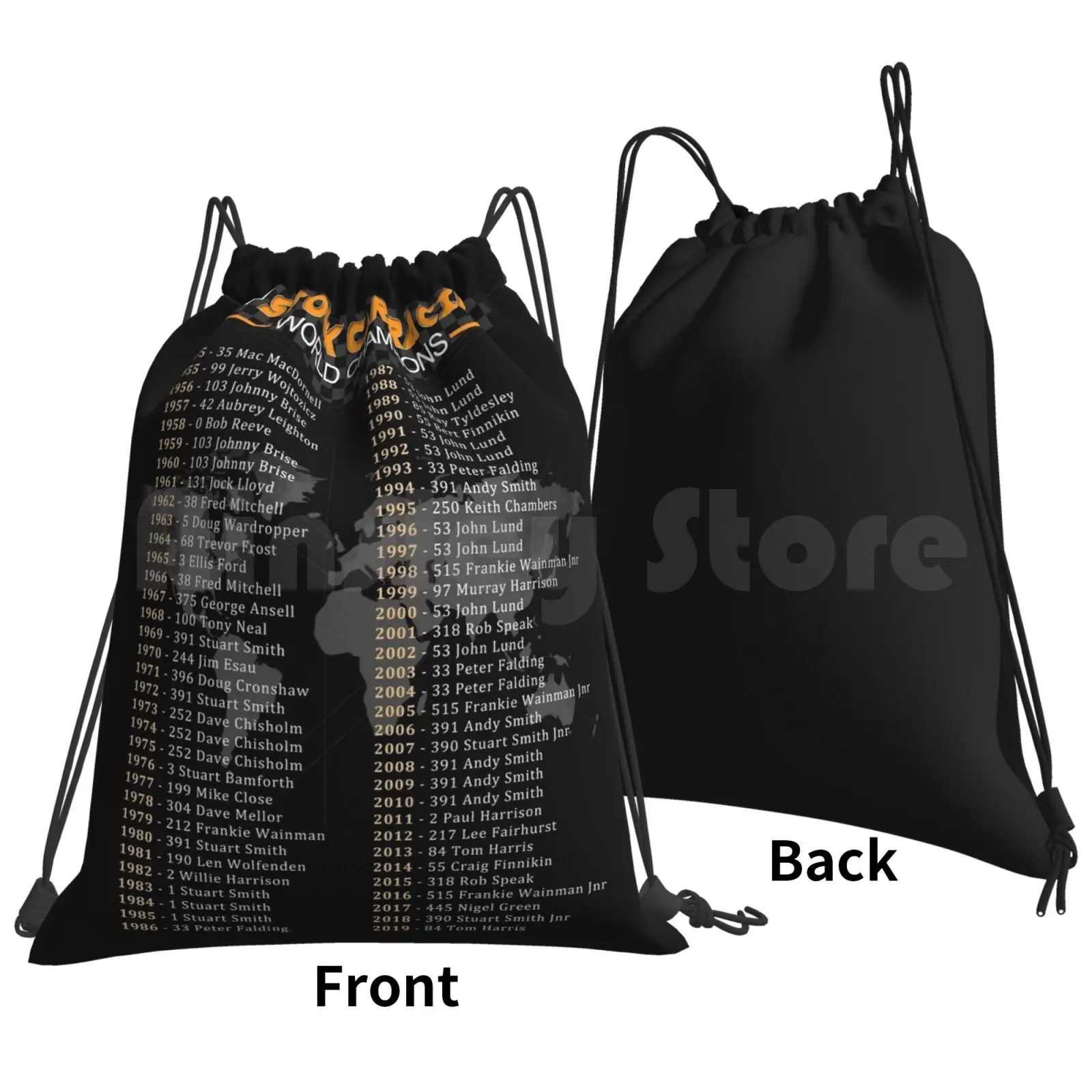 Brisca Stock Car Racing World Backpack Drawstring Bag Riding Climbing Gym Bag Stockcars Cars Racing Sport Words Speed Brisca image 2