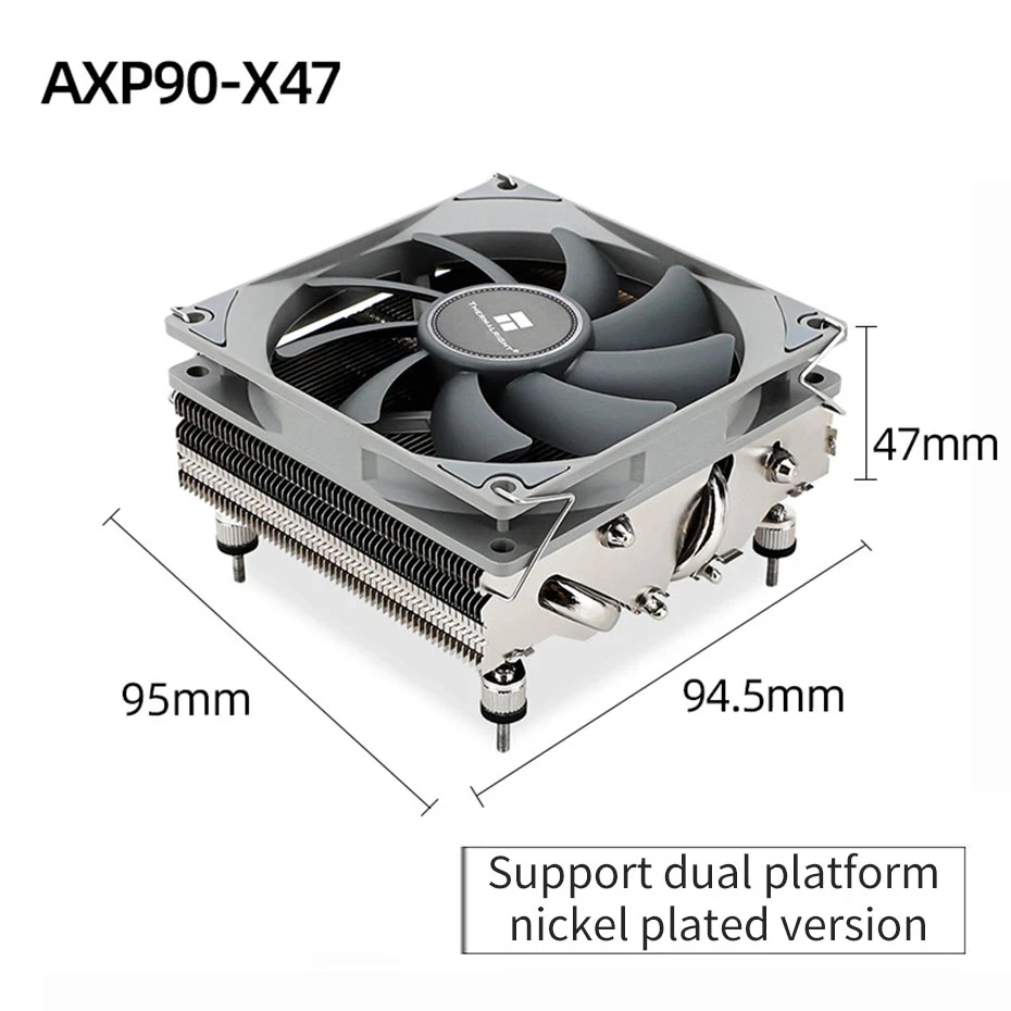 Thermalright AXP90 X47 AGHP Heatpipe ITX CPU Cooler Fan High 47mm low profile CPU Cooling A4 Case For Intel 115x 1200 AMD AM4