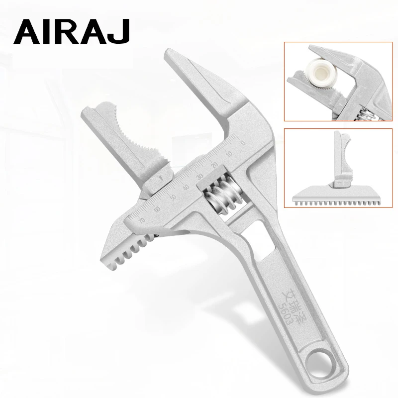 AIRAJ Adjustable Wrench Universal Large Opening Bathroom Wrench, 16-70mm Screw Key Nut Wrench Multitool High Quality Tool