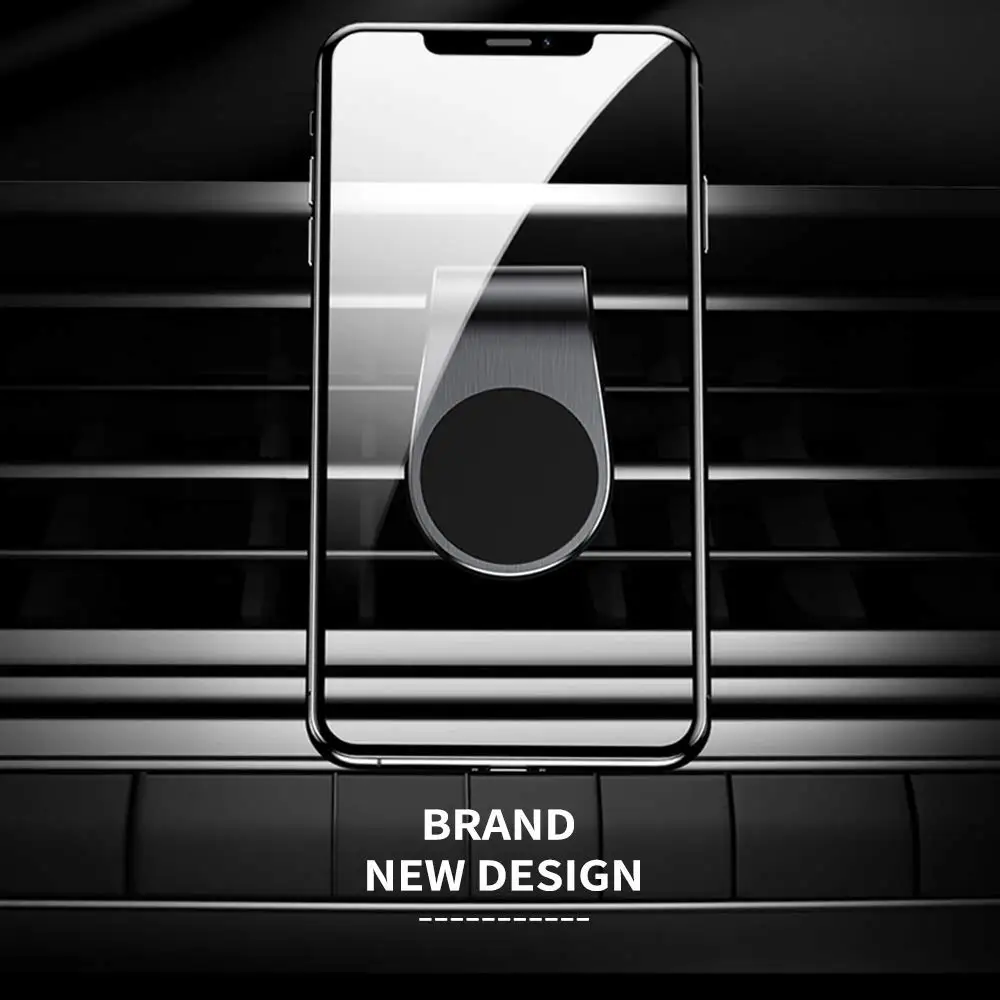 حامل هاتف خلوي معدني مغناطيسي للسيارة ، حامل بمشبك للتهوية ، لهاتف iPhone XS Max Xiaomi