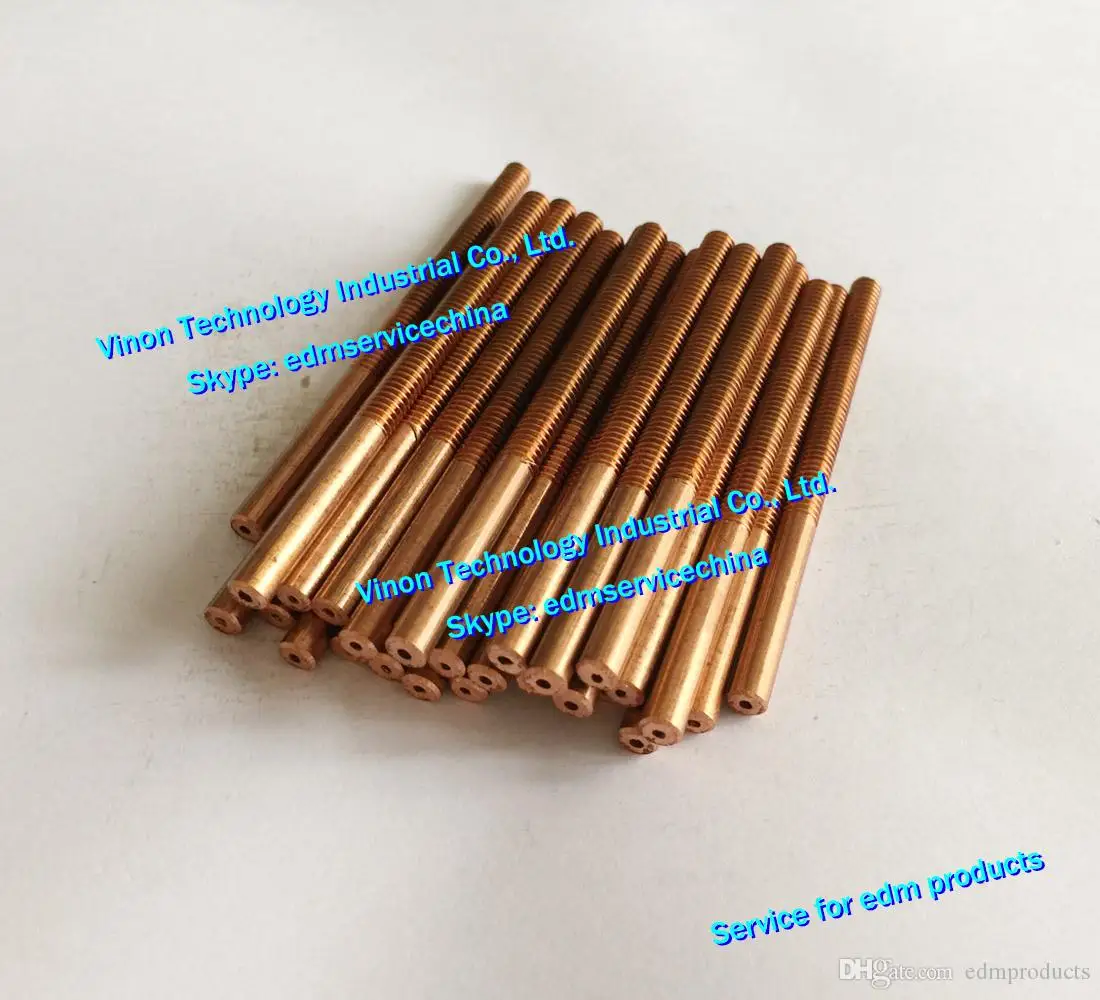 (5pcs/lot) M6*1.0*35*60mm Metric Copper Orbital Tapping Electrode with flushing hole for edm copper thread electrode M6