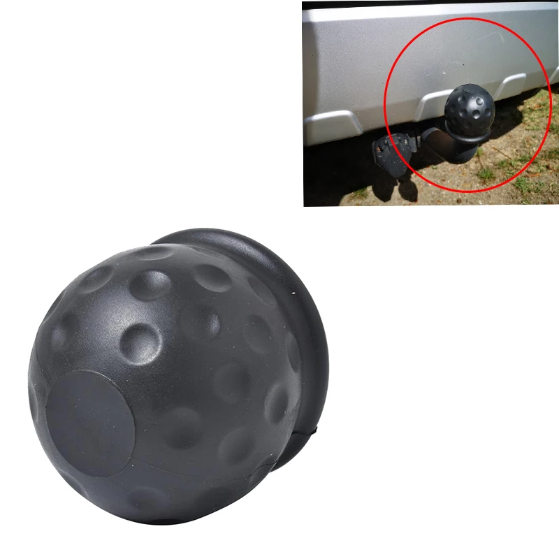 2 Pcs 50mm Protective Cap Towbar Car Ball Head Cap Cover - Black