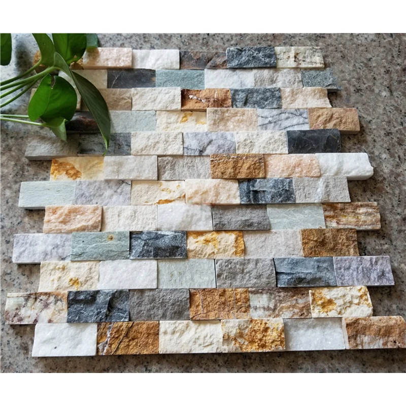 11/PCS Natural Marble Mosaic Tiles TV Background Wall Beige White Three-Dimensional Stone Mosaics Home Garden Outdoor Decoration