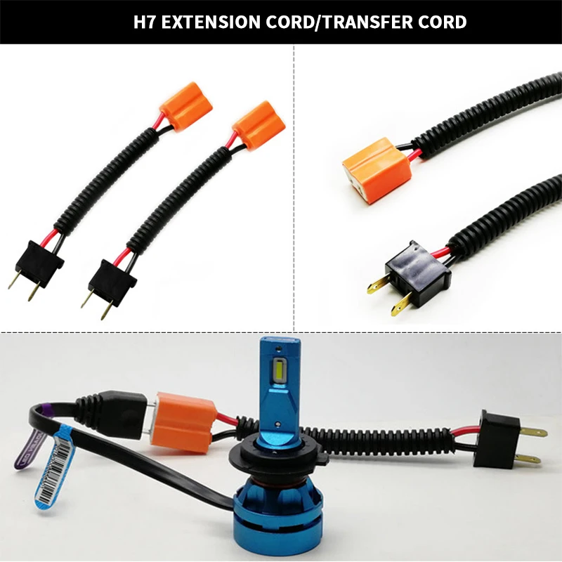 H4 H7 power cable connector plug lamp socket car light accessories headlight fog lamp cable extension cord