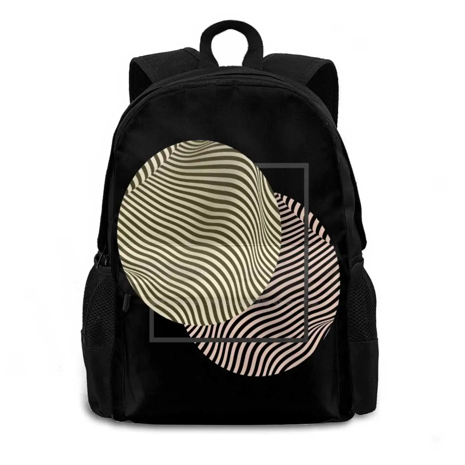 Optical Illusion Art Bubbles Hot Sale Schoolbag Backpack Fashion Bags Lines Online Pink Ptical Illusion For Kids Optical