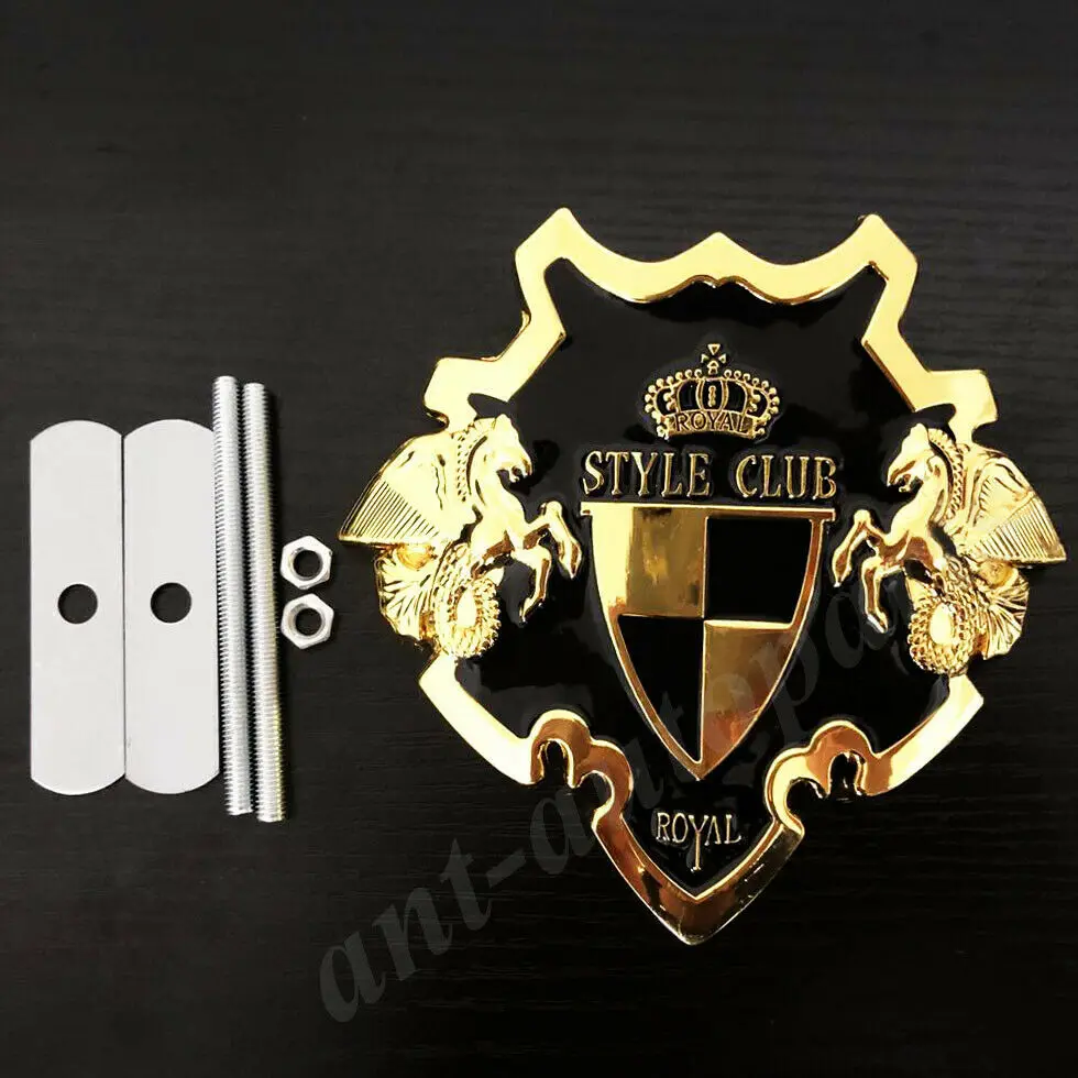 

Metal Golden Royal Style Club VIP Shield Car Auto Front Grille Emblem Badge