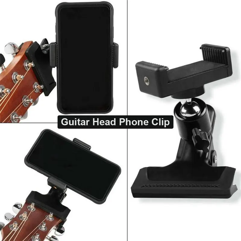 Gitaar Hoofd Clip Mobiele Telefoon Houder Live-uitzending Statief Ondersteuning Stand Voor Telefoon Clip Houder Muziek Beugel Hoofd Desktop V6D0