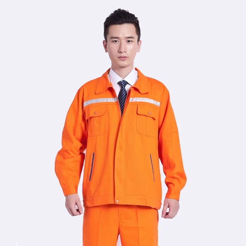 Worker Clothes Set Men/women Factory Uniforms Long-sleeve Cotton Coveralls Reflective Road Construction Electrician Gas Station