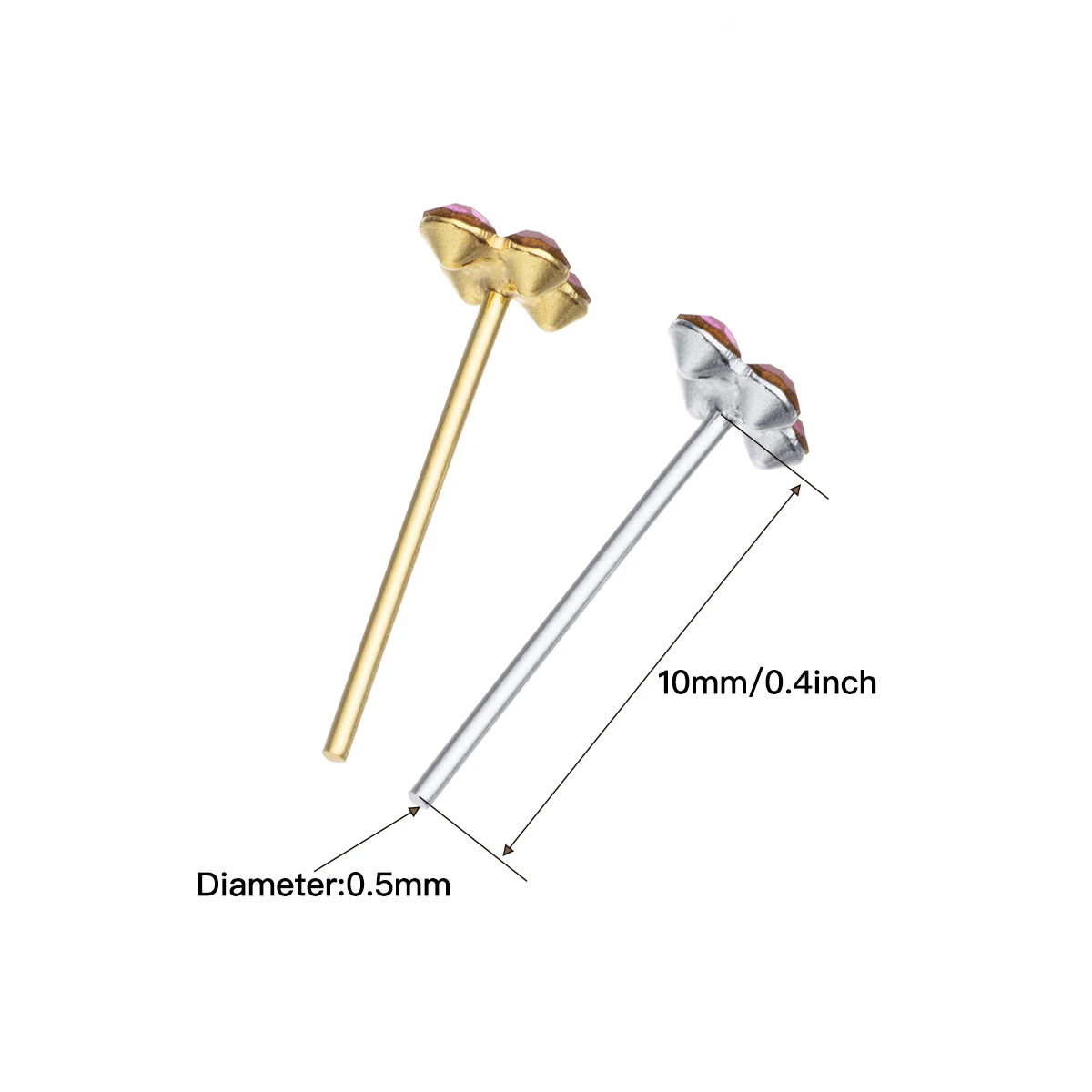 20Pcs/Box 925 Sterling Silver Crystal Nose Stud Nose Piercing Body Jewelry Percing Nez