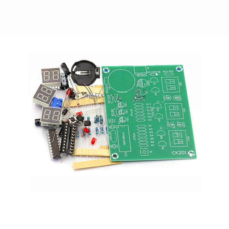 Electronic Digital Clock Kit Display Suite Electronic Module Parts and Components DIY Kits DC 9V-12V AT89C2051