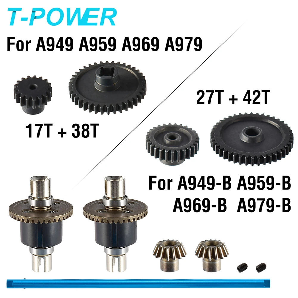 Wltoys 1/18 Spare Part Front/Rear Complete Differential +Central Driving Shaft +Reduction Gear A949-B A959-B A969-B A979-B