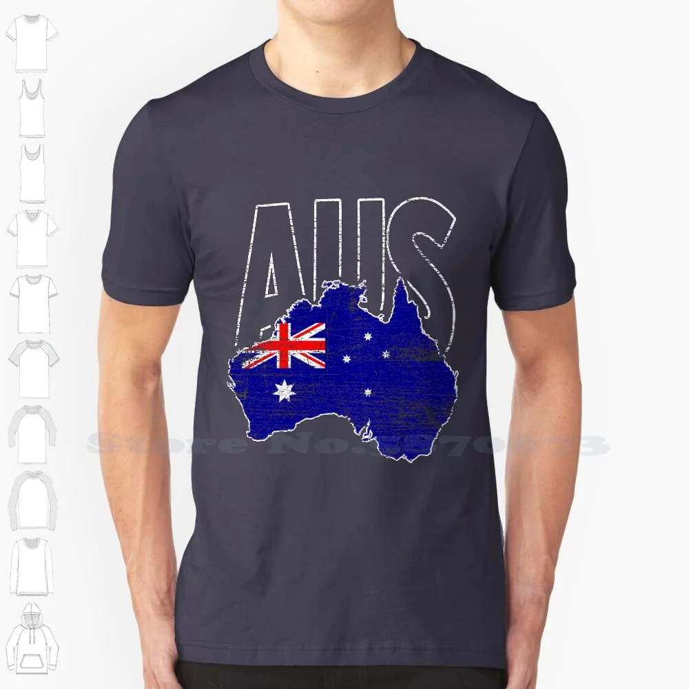 Australia Flag 100% Cotton T-Shirt Australian Continent Country Sydney Canberra Work And Travel Vacation Paradise Koala