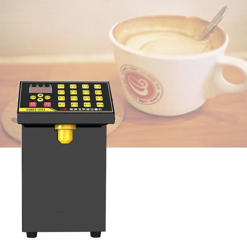 16 Grid Quantitative Fructose Filling Machine Bubble Milk Tea Shop Automatic Electric Syrup Sugar Dispenser Levulose Quantifier