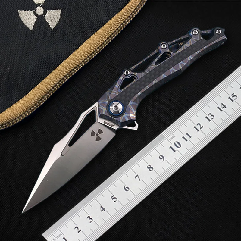 

MIKER Flipper folding knife M390 blade titanium alloy + carbon fiber handle outdoor camping hunting knife Survival EDC tool gift