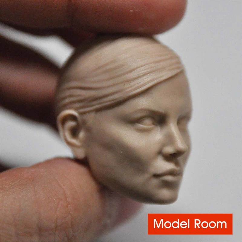 Unpainted 1/6 Charlize Theron Head Sculpt Carving Model Fit 12'' Female Soldier Action Figure Body for Fans DIY