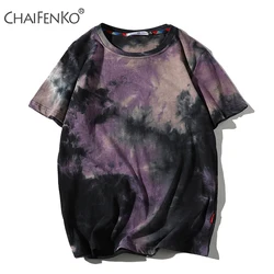 Men 2024 Summer New Hot Hip Hop Streetwear Fashion T-Shirts Tops Tees Men Casual Tie-Dye O-Neck Brand Short Sleeve T-Shirts Men