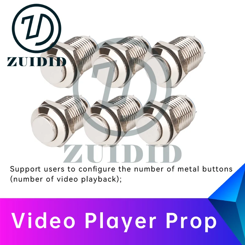 ZUIDID escape room Video Player Prop press metal buttons to get clue videos secret room escape game