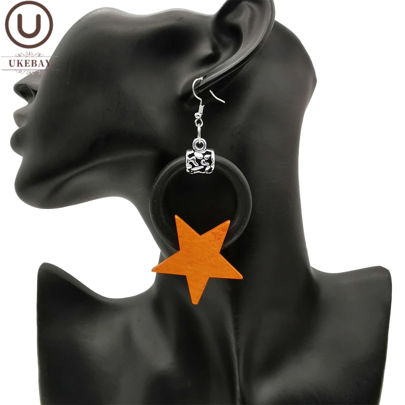 UKEBAY New Star Drop Earrings For Women Statement Earrings Party Ear Accessories Handmade Rubber Jewelry 3 Colors Ethnic Earring