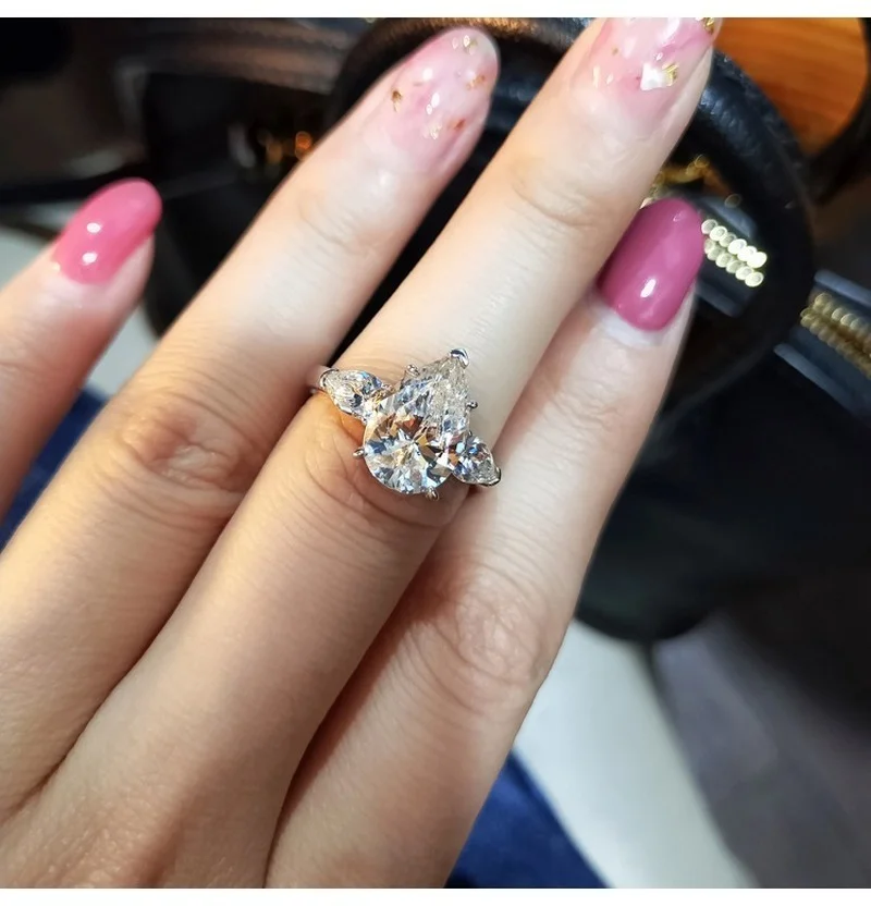 CAOSHI Simple Luxury Female Wedding Bands with Shinning Zirconia Stone Temperament Women Trendy Jewelry Delicate Promise Rings