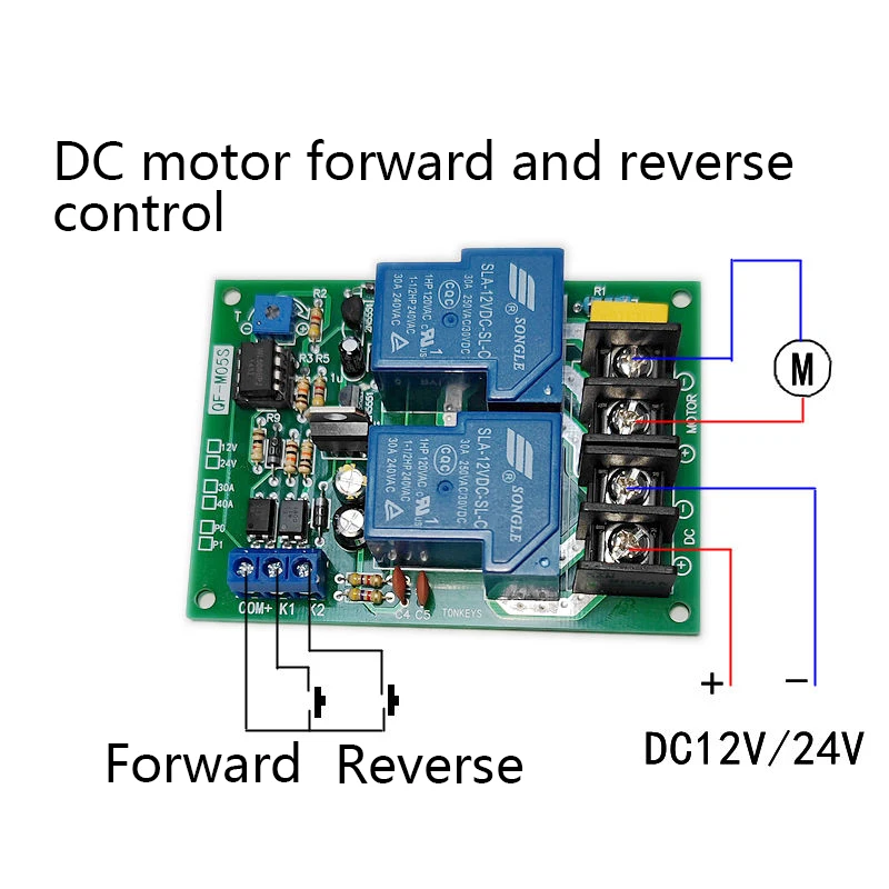 Taidacent-Placa de Control de rotación con Motor DC, módulo de relé de marcha atrás y adelante, parada de horas extra