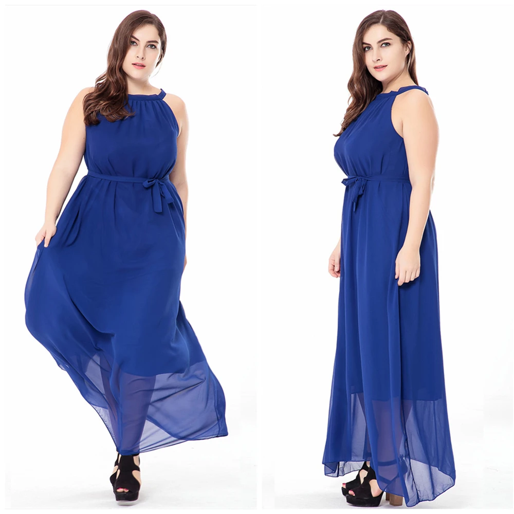 2021 Summer Hot Sale European And American Style Plus Size Bohemia Sleeveless Dress For Women