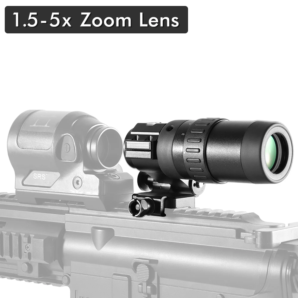 Fire Wolf Scope 1.5-5 Zoom Vergrootglas Voor Red Dot Sight 3x 4x 5x W/Mount Gratis Verzending eerste Focal Plane Hunting Scopes