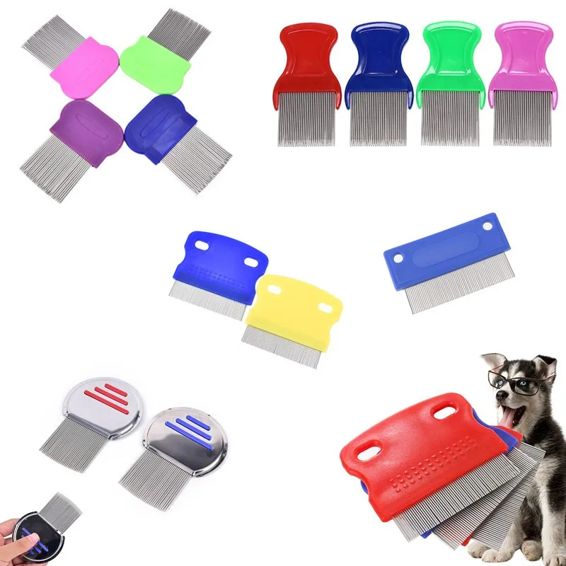 12Styles Stainless Steel Terminator Lice Comb Kids Hair Rid Headlice Super Density Teeth Remove Nits Comb Nit Free