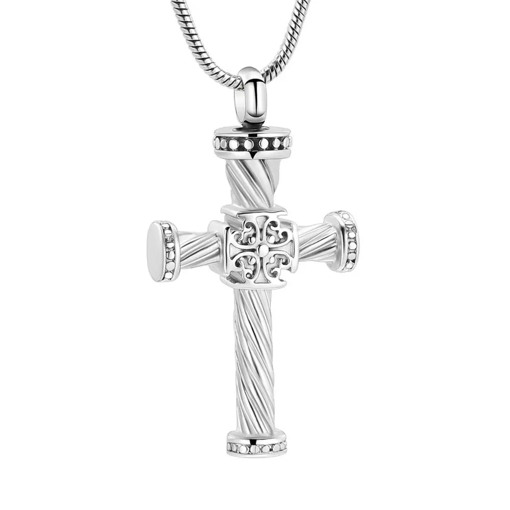 

Cross Urn Necklace Stainless Steel Pendant Locket Holder Ashes for Pet Human Keepsake Memorial Cremation Jewelry for Ashes