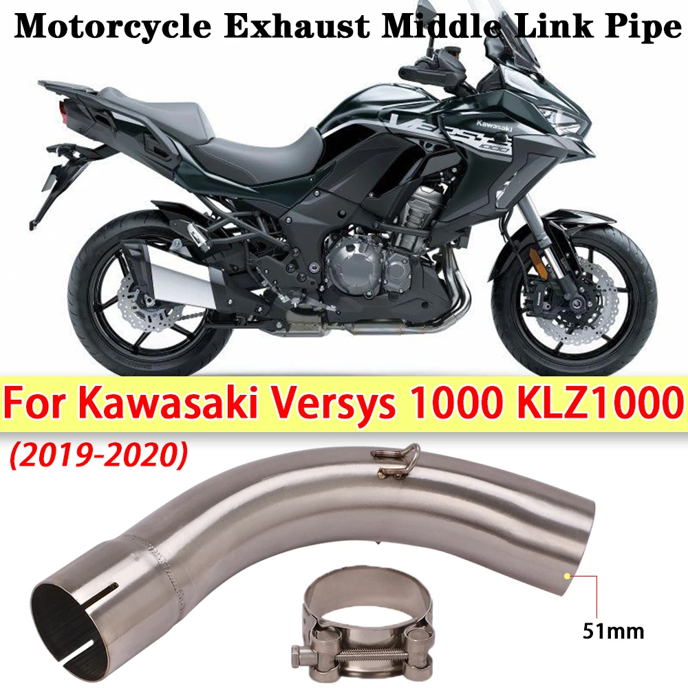 

Slip On For Kawasaki Versys 1000 KLZ1000 2019-2020 Motorcycle Exhaust Middle Link Pipe Escape Moto Muffler Modified Middle Tube