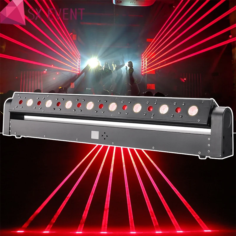 

Professional laser lights 8 head red fat beam laser bar+warm white led dmx moving head laser disco light for sale