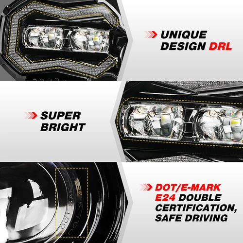 Imagen 2 del producto Para BMW F650 700 800 GS F800GS ADV 2008-2018 E24 E-Mark aprobado 110W motocicleta proyector LED conjunto de faros foco LED