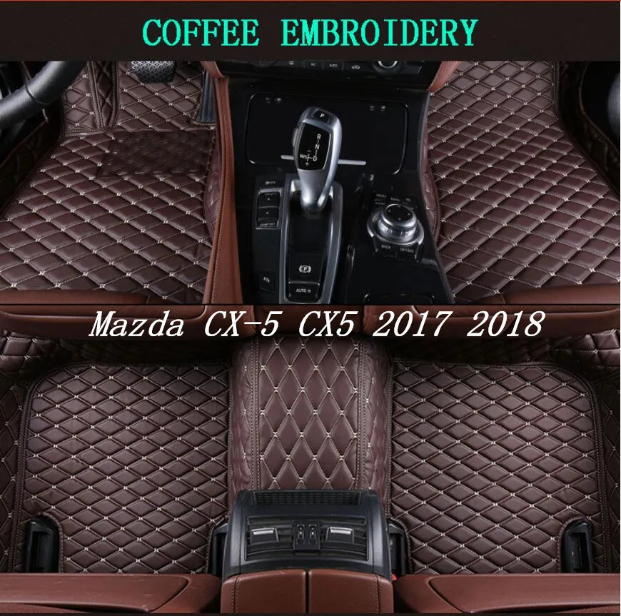 Auto Floor Mats For Mazda CX-5 CX5 2017 2018 Foot Carpets Car Step High Quality Brand New Embroidery Leather Mats