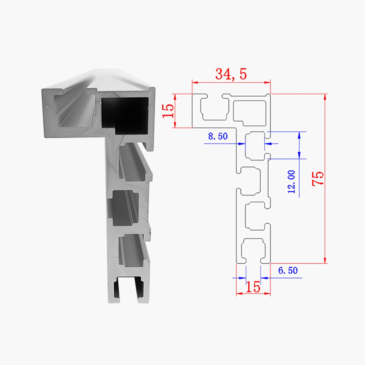 75 Type T Track T Slot Miter Track Stop Woodworking T-track Aluminum Table Saw Fence Workbench DIY Woodworking Tools 600mm 800mm