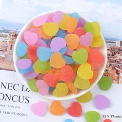 10pcs Sveglio Della Resina del cuore di Amore Della Caramella Pendenti E Ciondoli Per Slime di Riempimento Torta FAI DA TE Ornamento Decorazione Del Telefono Della Resina Pendenti E Ciondoli Slime Forniture giocattoli