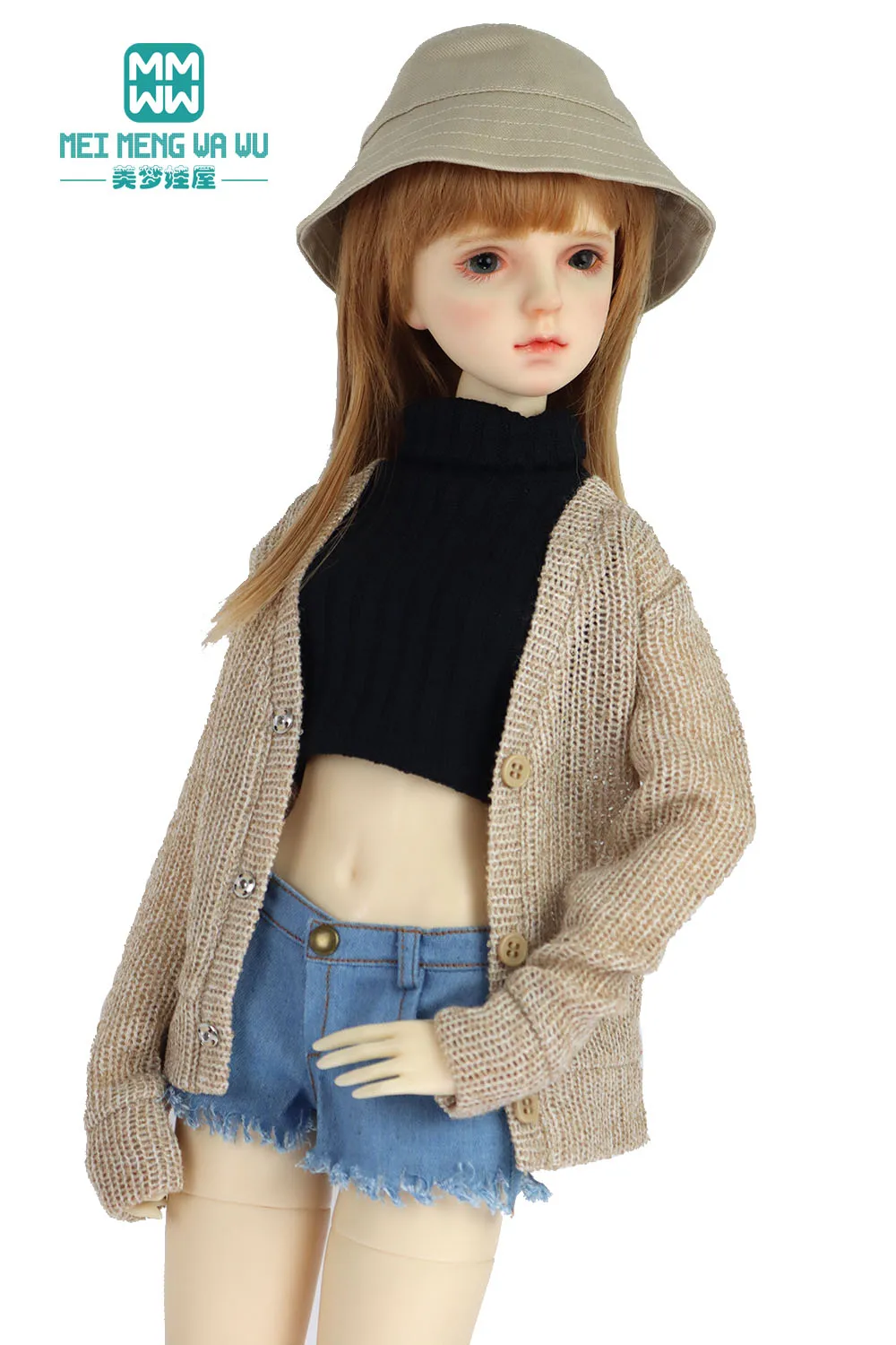 NEW BJD Doll clothes Fashion cardigan, jeans hot pants, short skirt for 58-60CM 1/3 Girls SD Dolls toys Ball Jointed Doll