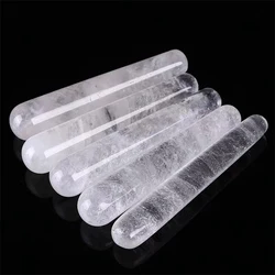 Natural Clear Quartz White Crystal Massager Pleasure Wand Rock Quartz Yoni Wand Stone GuaSha Stick Gemstone Crafts Ornament