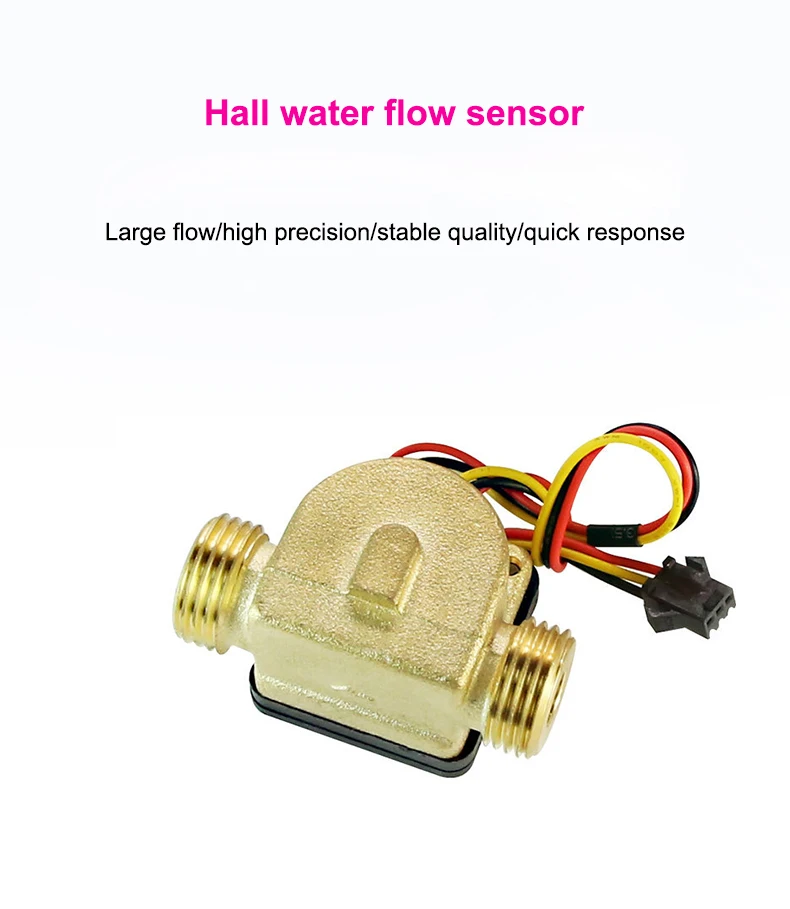 1/2 "wasser Flow Sensor Messing 1,75 MPa Halle Sensor Turbine Puls Durchflussmesser DC5 ~ 18V Verwendet Für Wasser heizungen Wasser Spender – Detail 1